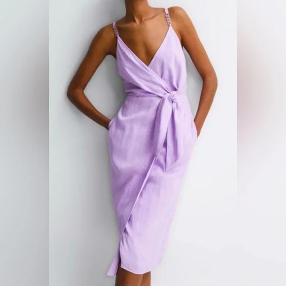 Reiss | Dresses | Nwt Reiss Sme Linen Midi Dress In Lilac Size 4 | Poshmark